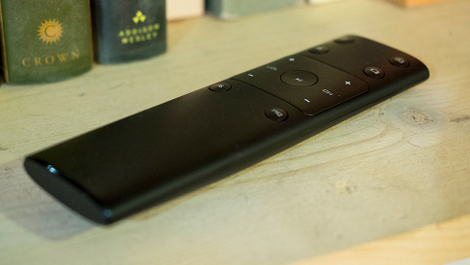A remote is included, but it can only handle volume, quick picture settings, and powering the set on and off.